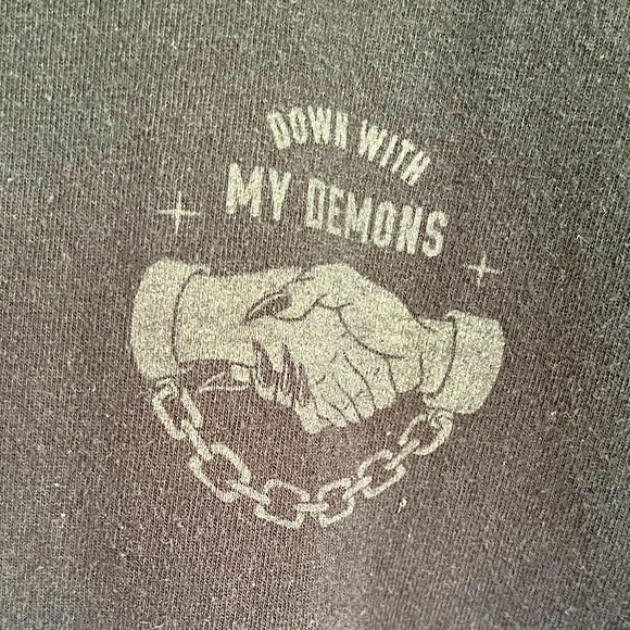 Sketchy Tank “Down With My Demons” T-shirt In Black, Size X-Large - Picture 2 of 5